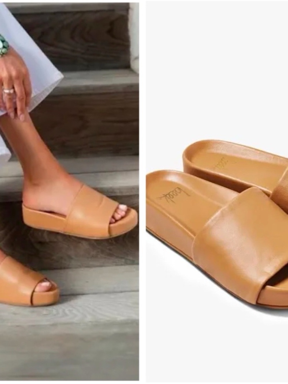 Beek Pelican Leather Platform Sandal SIZE: 7